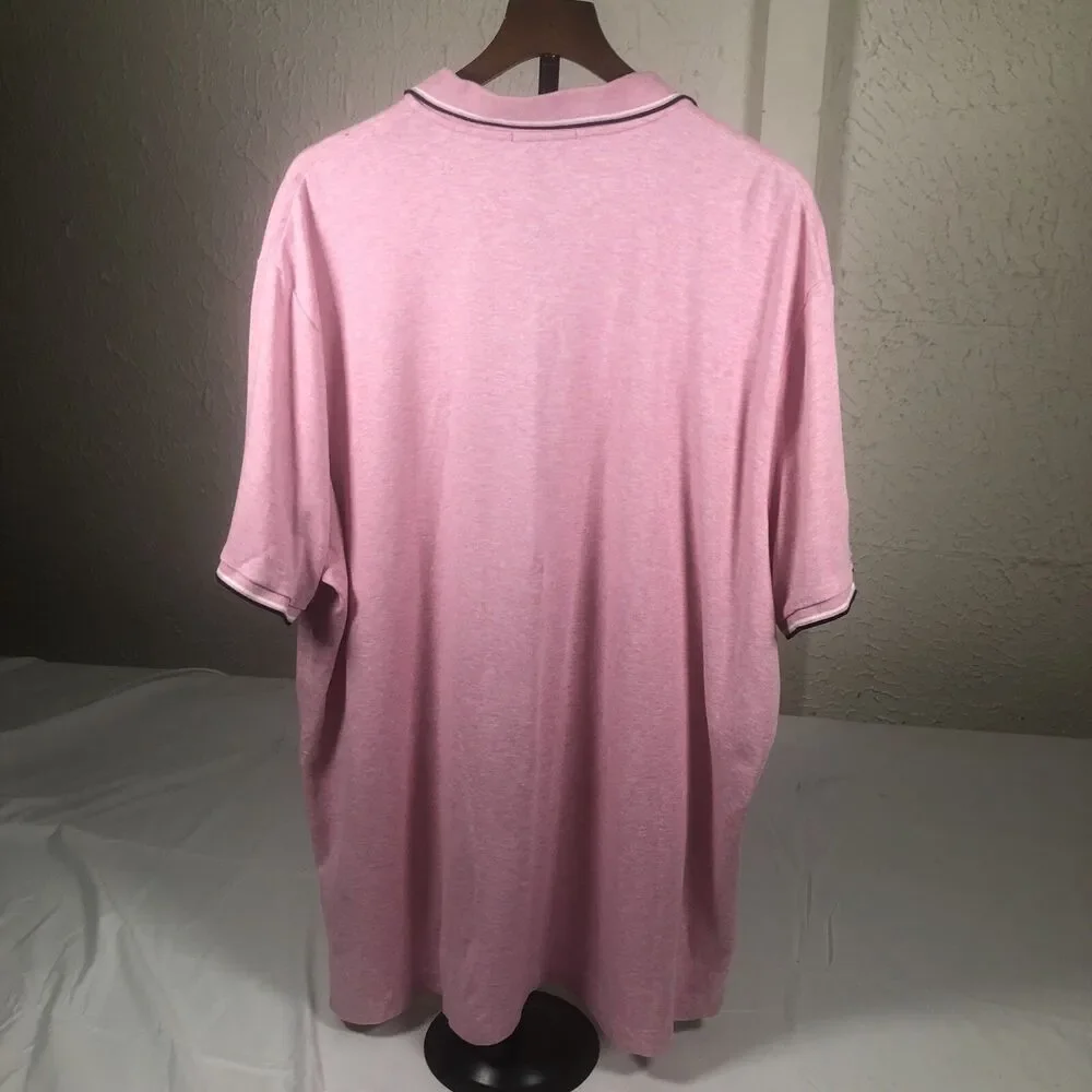 Y2K Polo Ralph Lauren Pony Logo Pink Preppy Polo Business Casual Shirt XXL